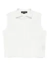 Federico Cina Pinstripe Sleeveless Blouse In White