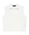 Federico Cina Pinstripe Sleeveless Blouse In White
