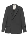 Federico Cina Raw Cut Double-breasted Jacket Clothing In Gray