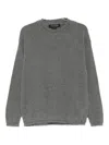 Federico Cina Ribbed Wool Sweater In Gray