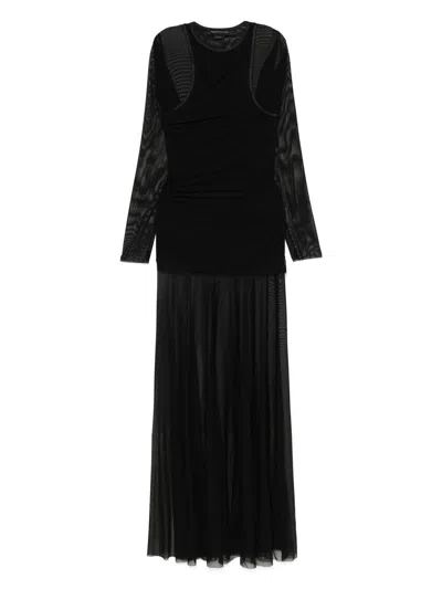 Federico Cina Sheer Layered Dress Clothing In Black
