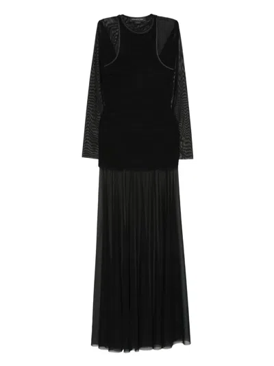 FEDERICO CINA SHEER LAYERED LONG DRESS