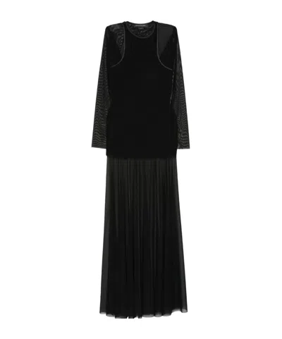 FEDERICO CINA SHEER LAYERED LONG DRESS