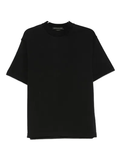 Federico Cina Short-sleeve Cotton T-shirt In Black