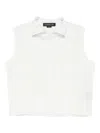 Federico Cina Sleeveless Blouse With Zip Clothing In White