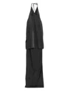Federico Cina Halter-neck Maxi Dress In Gray