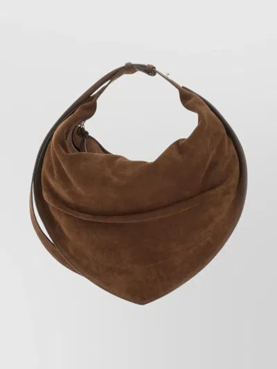 FEDERICO CINA SUEDE SHOULDER BAG ADJUSTABLE STRAP