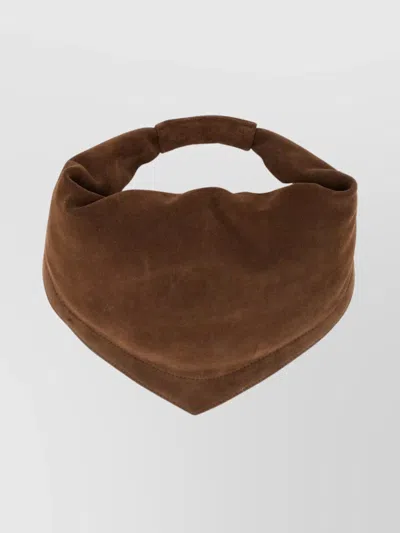 Federico Cina Suede Tote Bag Top Handle In Brown