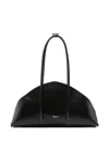 Federico Cina Curved Leather Shoulder Bag In Black