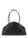 Federico Cina Curved Shoulder Bag Double Handles In Black