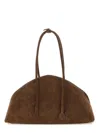 Federico Cina Suede Shoulder Bag Long Handles In Brown