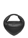 Federico Cina 'tortellino' Black Midi Handbag With Adjustable And Removable Shoulder Strap And Logo Lettering On T