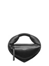 Federico Cina 'tortellino' Black Mini Handbag With Adjustable And Removable Shoulder Strap And Logo Lettering On T