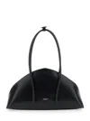 Federico Cina Curved Shoulder Bag Double Handles In Black
