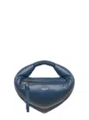Federico Cina 'tortellino' Blue Mini Handbag With Adjustable And Removable Shoulder Strap And Logo Lettering On Th In Blue