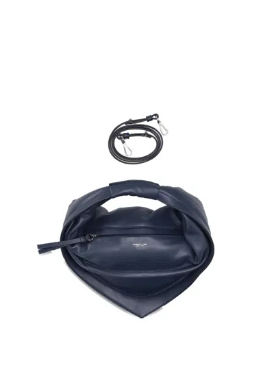 Federico Cina Tortellino Leather Shoulder Bag In Blue