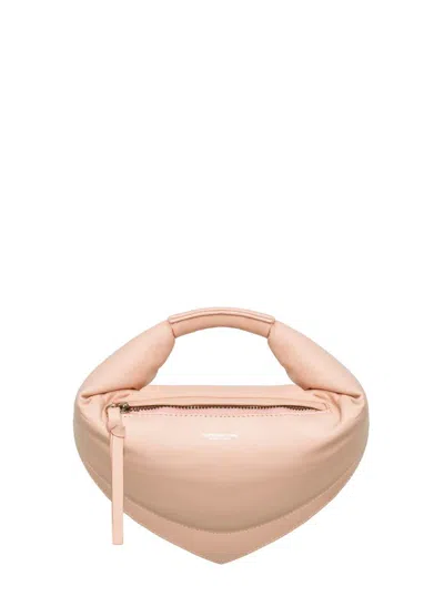 Federico Cina 'tortellino' Pink Mini Handbag With Adjustable And Removable Shoulder Strap And Logo Lettering On Th