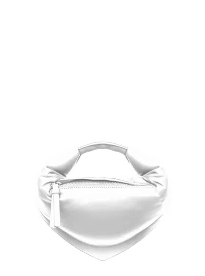 Federico Cina 'tortellino' White Mini Handbag With Adjustable And Removable Shoulder Strap And Logo Lettering On T
