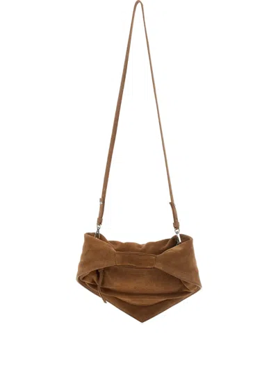 Federico Cina Torttelino Suede Tote Bag In Brown