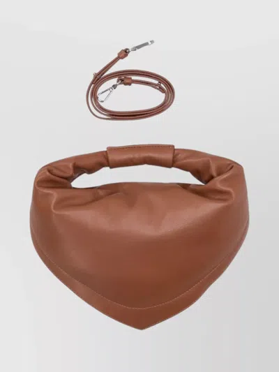 Federico Cina Triangle Folded Shoulder Bag Midi Style In Brown