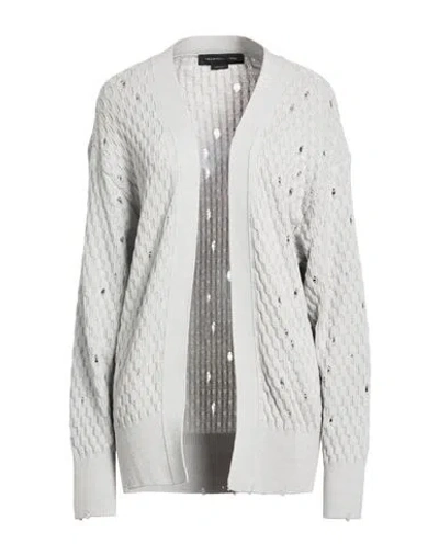 Federico Cina Woman Cardigan Light Grey Size M Wool In Gray