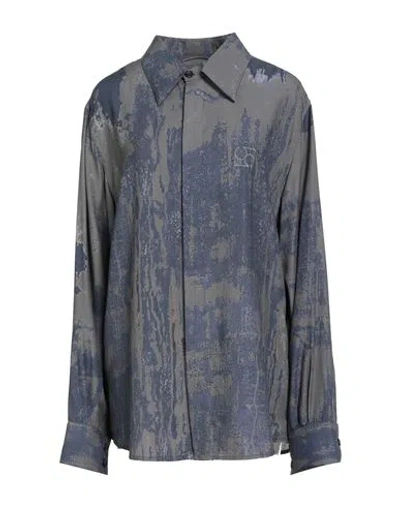 Federico Cina Woman Shirt Navy Size M Lyocell In Blue