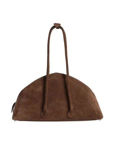 Federico Cina Woman Shoulder Bag Chocolate Brown Size - Leather