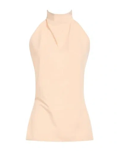 Federico Cina Woman Top Beige Size S Polyester, Viscose, Elastane