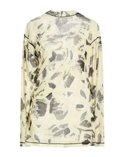 Federico Cina Woman Top Pastel Yellow Size L Polyester In Multi