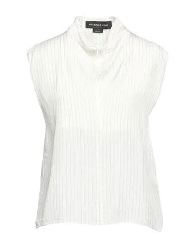 Federico Cina Woman Top White Size M Viscose