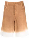 Federico Curradi Tie-dye Denim Shorts In Brown