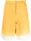 Federico Curradi Tie-dye Denim Shorts In Yellow