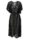 Feel Me Fab Lampedusa Crochet Long Dress In Black