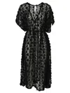 Feel Me Fab Lampedusa Crochet Long Dress In Black