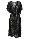 Feel Me Fab Lampedusa Crochet Long Dress In Black