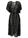 Feel Me Fab Lampedusa Crochet Long Dress In Black