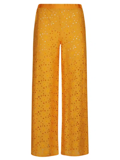 FEEL ME FAB YELLOW TARTANA WIDE LEG TROUSERS