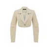 Feel The Lotus Women's Cara Beige Crop Jacket In Beige