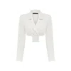 Feel The Lotus Women's Evelyn White Crop Jacket In White