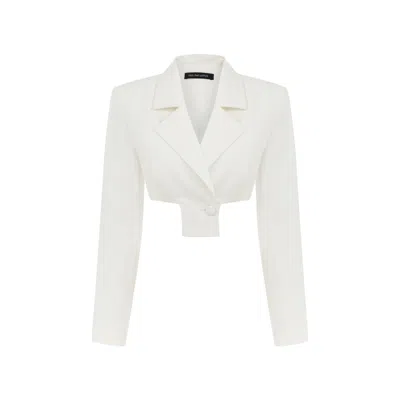 Feel The Lotus Women's Evelyn White Crop Jacket