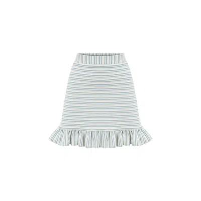 Feel The Lotus Women's Hydra Knitted Mini Skirt In Blue/white