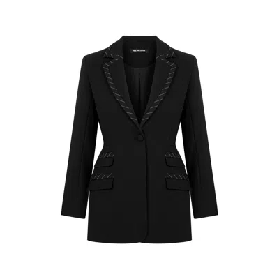 Feel The Lotus Women's Lucien Stripied Jacket Black
