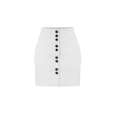 Feel The Lotus Women's Maia Safari Mini Skirt In White