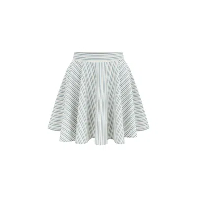 Feel The Lotus Women's Blue Milos Knitted Mini Skirt In Blue/white