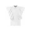 Feel The Lotus Women's Rene White Poplin Shirt In White