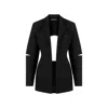 Feel The Lotus Women's Vela Open Back Black Jacket In Black