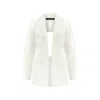 Feel The Lotus Women's Vela Open Back White Jacket In White