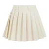 Feel The Lotus Women's White Jeanne Pleated Skirt In White