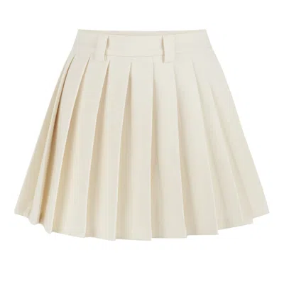 Feel The Lotus Women's White Jeanne Pleated Skirt