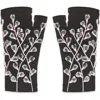 Feelgoodz Artisan Crafted Fleece Lined Azalea Fingerless Gloves In Brown
